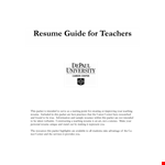 Pre School Teacher Resume Template example document template