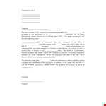 Proof of Employment Letter for International Employees example document template 