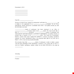 Proof of Employment Letter for International Employees example document template