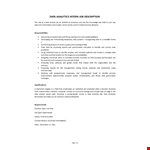 Data Analyst Intern Job Description example document template