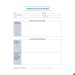 Corrective Action Sample - Improve Facility with Action for Nonconformance example document template 