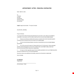 Principal Contractor Appointment Letter example document template 