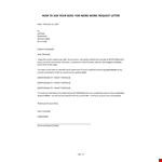 Increase Workload Request Letter example document template