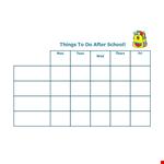 Printable After School Schedule Template example document template 