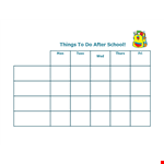 Printable After School Schedule Template example document template