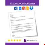 Salary Application Letter example document template