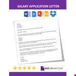 Salary Application Letter example document template 