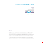Pet Custody Agreement: Simplify Your Process with our PDF Template example document template