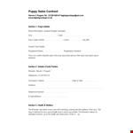 Dog Sale Contract Template example document template