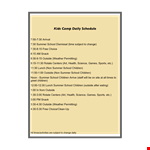 Kid’s Daily Schedule example document template