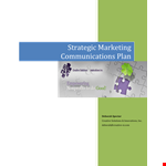 Strategic Marketing Communication Plan example document template