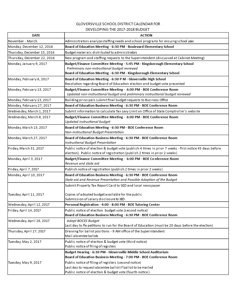 Personal Budget Calendar Personal Budget Calendar
