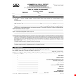 Commercial Real Estate Purchase Form | Contract for Property Purchase | Seller & Buyer Agreement example document template