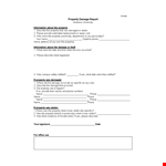 Property Report Template example document template