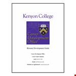 Summer Internship Job: Gain Valuable Experience, Develop Skills, Enhance Résumé | Kenyon example document template