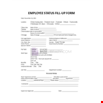 Employee Status Fill-Up Form example document template