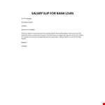 Application for salary slip for loan purpose example document template