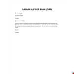 Application for salary slip for loan purpose example document template 