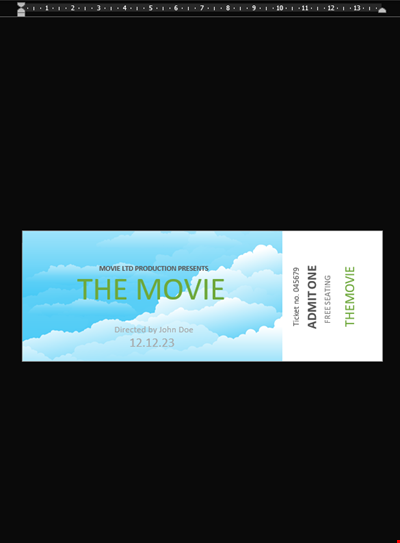 Movie Ticket Template in Word