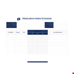 Medication Schedule Template - Easy and Efficient Medication Intake Schedule example document template