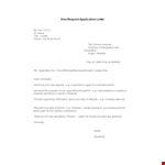Visa Request Application Letter example document template