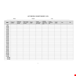 Vehicle Maintenance Log Template - Track, Change, Check, Replace, Filter, Plugs example document template