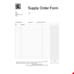 Create Efficient Supply Orders with Our Order Form Template - Customize Now! example document template