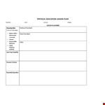 Physical Lesson Plan Template: Circle Time Activities example document template