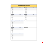 Get organized with our Meal Plan Template example document template