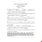Certification for Dwelling Conformity example document template