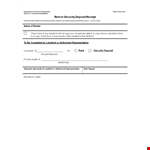 Rent Receipt Template for Security Deposit Purpose  example document template