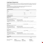 Simple Credit Report example document template