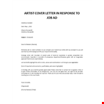 Artist Application Letter example document template