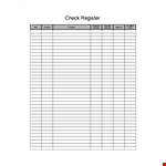 Track your Finances with our Checkbook Register - Record Check Amount and Purpose with Ease example document template