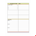 Organize Your Day with a Daily Planner Template - Today's Tasks and Plans example document template