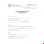 Letter Of Retirement From Employer example document template 