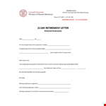 Letter Of Retirement From Employer example document template