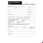 Employment Application Form | Fillable PDF | Salary, Employer, Employed example document template