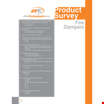 Printable Product Survey Template & Required Damper Width Actuator Blades example document template 