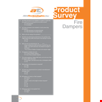 Printable Product Survey Template & Required Damper Width Actuator Blades example document template