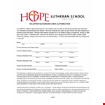 Volunteer Background Check Authorization Form example document template