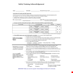 Safety Training Acknowledgement Letter Template Doc example document template 