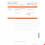 Letter of Intent for College Savings example document template 