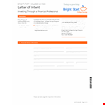 Letter of Intent for College Savings example document template