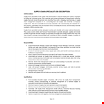 Supply Chain Specialist Job Description example document template