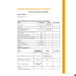 Office Cleaning Services Schedule Template example document template
