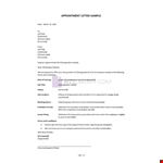 Appointment Letter Template example document template