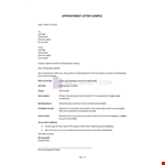 Appointment Letter Template example document template 