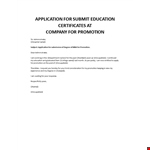 Application for submit education certificates for promotion example document template