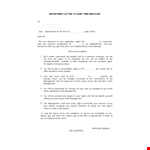 Part Time Employee Temporary Appointment Letter example document template